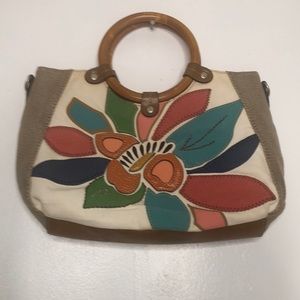 Vintage Relic by Fossil bamboo handle bag.
